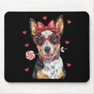 Adorable Australian Cattle Dog Lick Lollipop Valen Mouse Pad