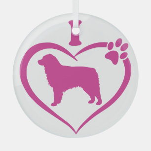 Adorable Australian Shepherd -  Glass Tree Decoration