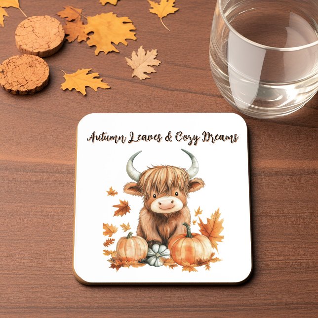 Adorable Autumn Highland Cow Coaster (Creator Uploaded)