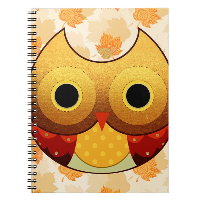 Adorable Autumn Owl Notebook (Front)