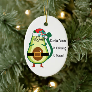Adorable Avocado Couple Ornament, Customisable  Ceramic Ornament