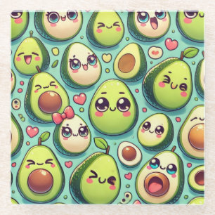 Adorable Avocados Glass Coaster