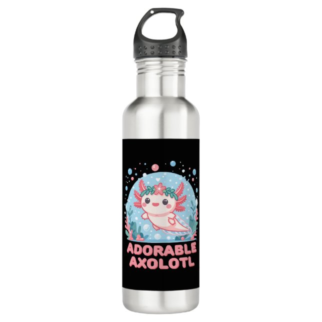 Adorable Axolotl Aquatic Cuteness 710 Ml Water Bottle (Front)