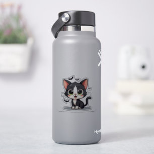 Adorable B&W Kitten – Halloween Pastel Art
