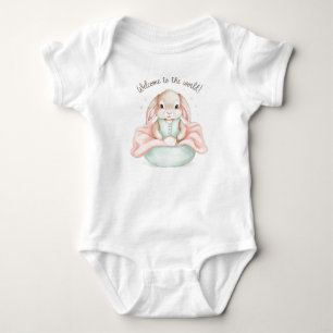 Adorable Baby Animal Illustration Newborn Greeting Bodysuit