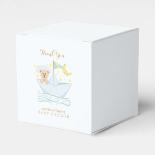 Adorable Baby Bear in Paper Boat Baby Shower Favour Box