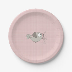 Adorable Baby Bird   Baby Shower Paper Plate