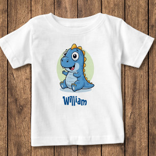 Adorable Baby Blue Dinosaur Baby T-Shirt