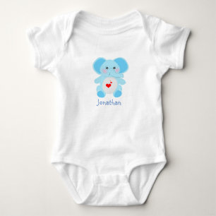 Adorable Baby Blue Elephant baby shower Bodysuit