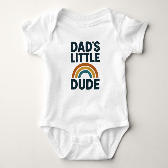 Adorable Baby Bodysuit with "Dads Little Dude"  (Front)
