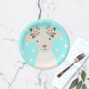 Adorable Baby Boho Chic Easter Lamb Paper Plate