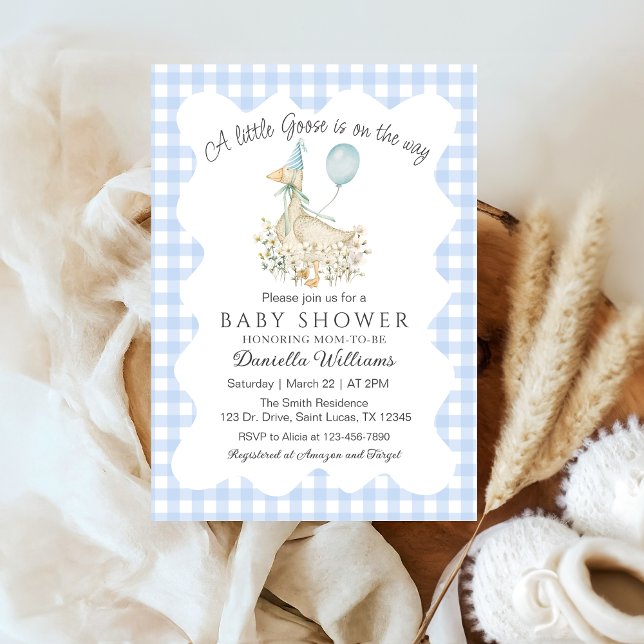 Adorable Baby Boy Little Goose Duck is on the Way Invitation (Creator Uploaded)