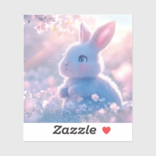 Adorable Baby Bunny in a Field of Flowers