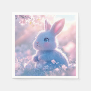 Adorable Baby Bunny in a Field of Flowers Napkin