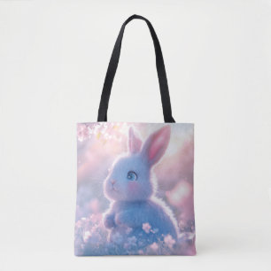 Adorable Baby Bunny in a Field of Flowers Tote Bag