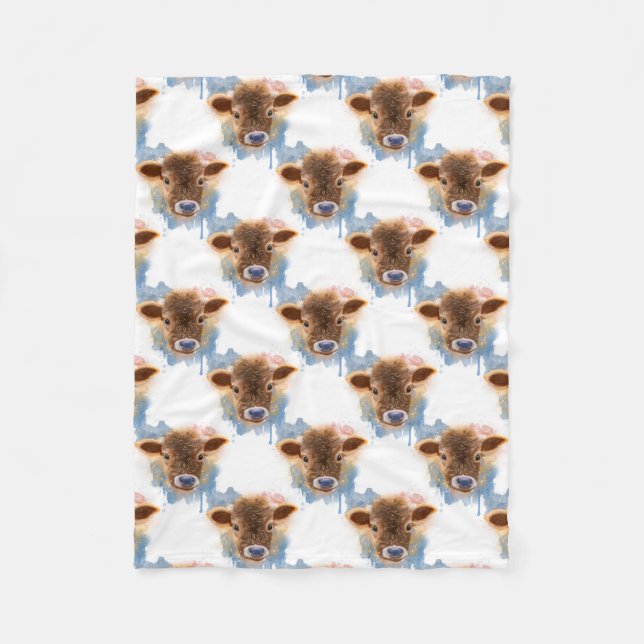 Adorable Baby Calf Baby Blanket  (Front)