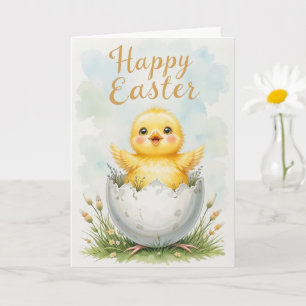 Adorable Baby Chick Happy Easter Card