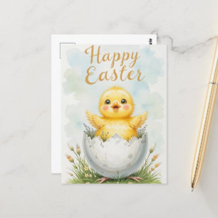 Adorable Baby Chick Happy Easter Postcard