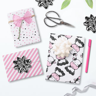 Adorable Baby Cow Coordinating Set of  Wrapping Paper Sheet