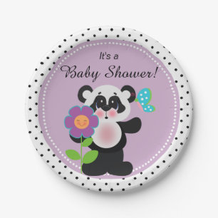 Adorable Baby Custom Panda Bear Paper Plate