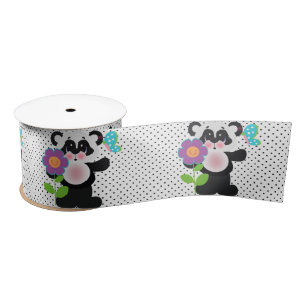 Adorable Baby Custom Panda Bear Satin Ribbon