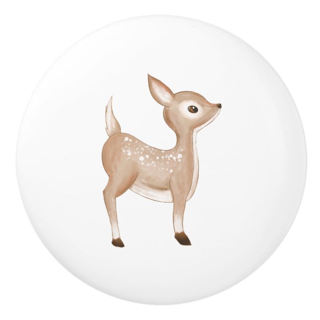 Adorable Baby Dear Fawn Baby Room Nursery Ceramic Knob (Front)