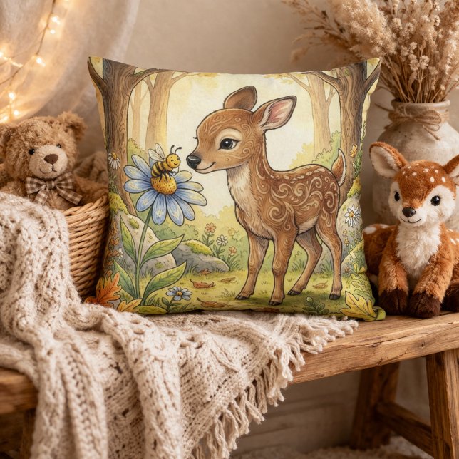 Adorable Baby Deer Fawn Forest Animals  Cushion (Creator Uploaded)