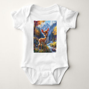 Adorable Baby Deer in an Enchanted Forest Bodysuit