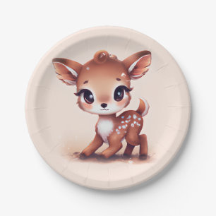 Adorable Baby Deer Paper Plate