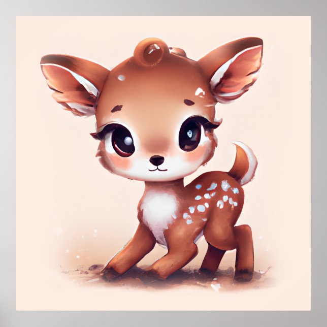 Adorable Baby Deer Poster (Front)