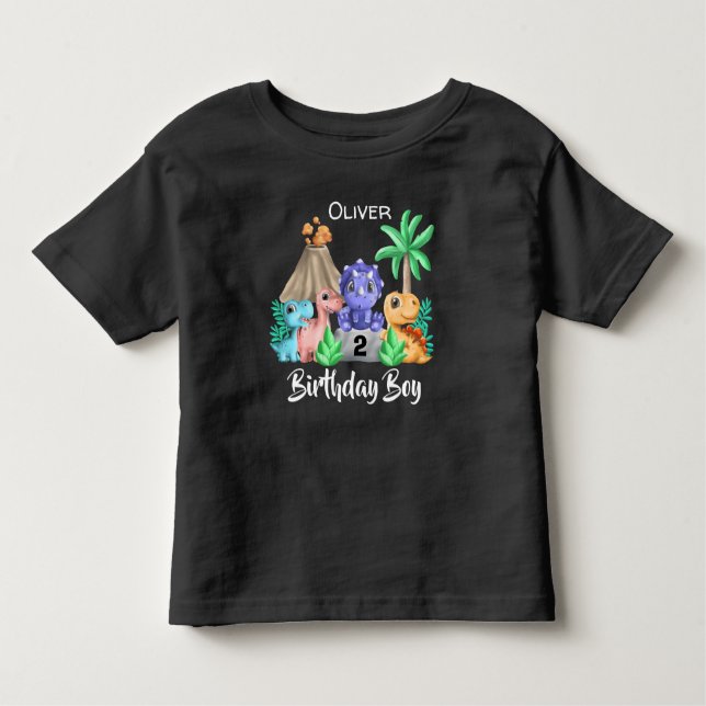 Adorable Baby Dinosaurs Birthday Toddler T-shirt (Front)