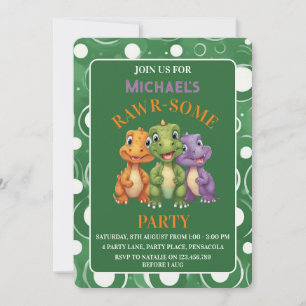 Adorable Baby Dinosaur's Party Invitation
