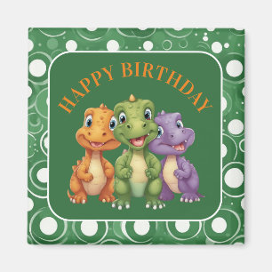 Adorable Baby Dinosaur's Party Magnet