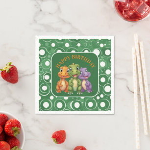 Adorable Baby Dinosaur's Party Napkin