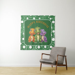 Adorable Baby Dinosaur's Party Tapestry