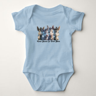Adorable Baby Donkey Farm Animals Personalised  Bodysuit