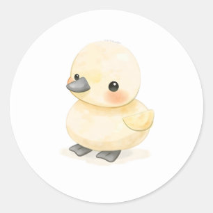 Adorable Baby Duckling Watercolor Print Sticker