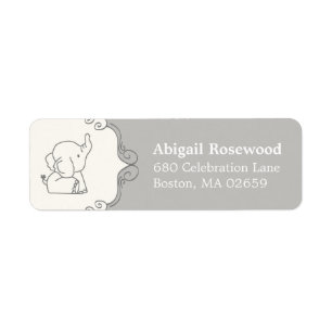 Adorable Baby Elephant   Baby Shower Address Return Address Label