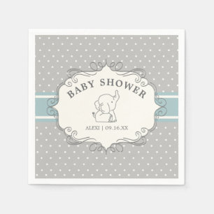 Adorable Baby Elephant   Baby Shower Napkin