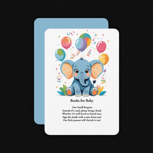 Adorable Baby Elephant Balloons Baby Shower Enclosure Card (Creator Uploaded)