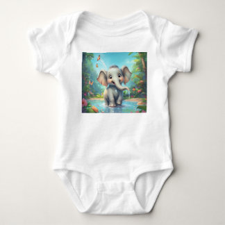  Adorable Baby Elephant  design Bodysuit