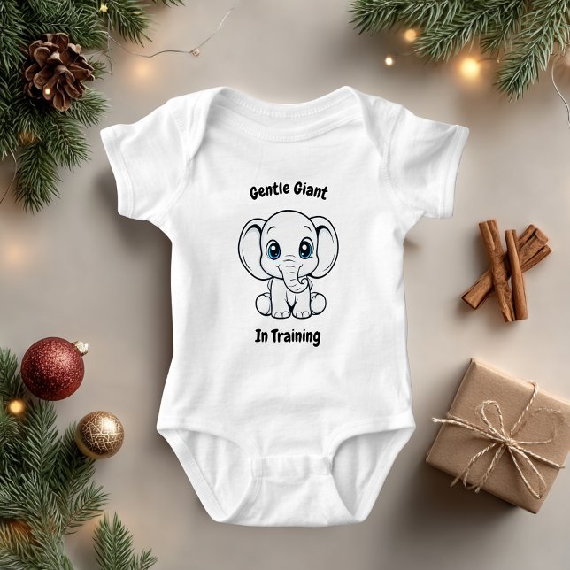 Adorable Baby Elephant - Gentle Giant in Training  Baby Bodysuit (Creator Uploaded)
