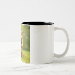 "Adorable Baby Fox Meadow Mug" Two-Tone Coffee Mug