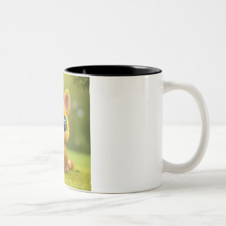 "Adorable Baby Fox Meadow Mug" Two-Tone Coffee Mug