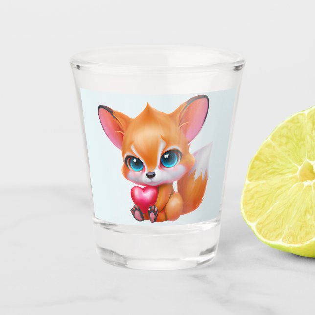 Adorable Baby Fox Shot Glass (Front)