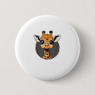 Adorable Baby Giraffe Illustration 6 Cm Round Badge