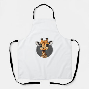 Adorable Baby Giraffe Illustration Apron