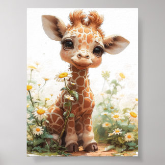 Adorable Baby Giraffe  Poster