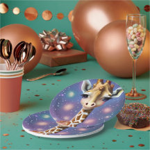 Adorable Baby Giraffe with Holly and Glitter