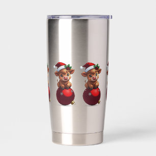 adorable baby highland cow sitting insulated tumbler